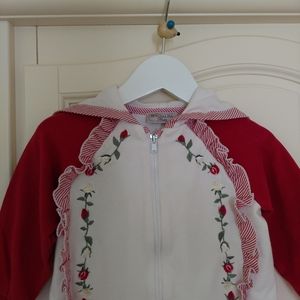 Girls cotton zip-up top by Monnalisa